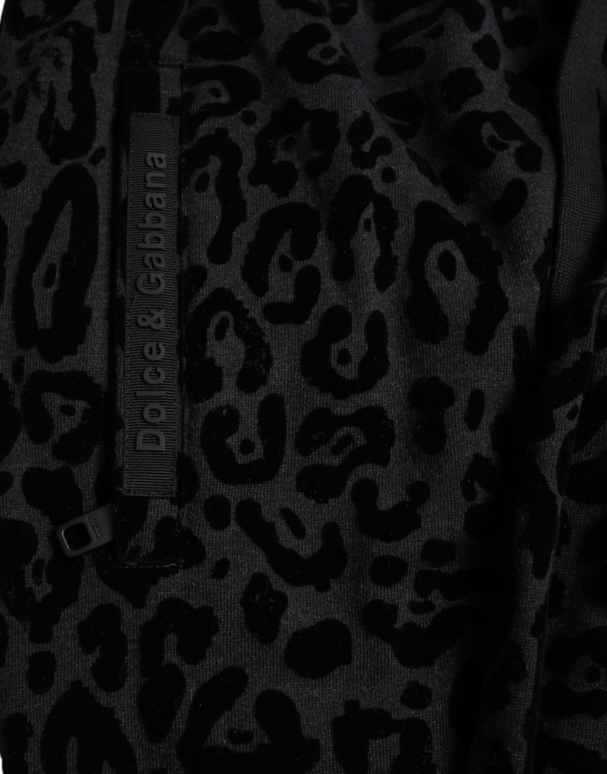 Dolce & Gabbana Schwarzer Leopard Baumwolle Slim Fit Jogger Hose
