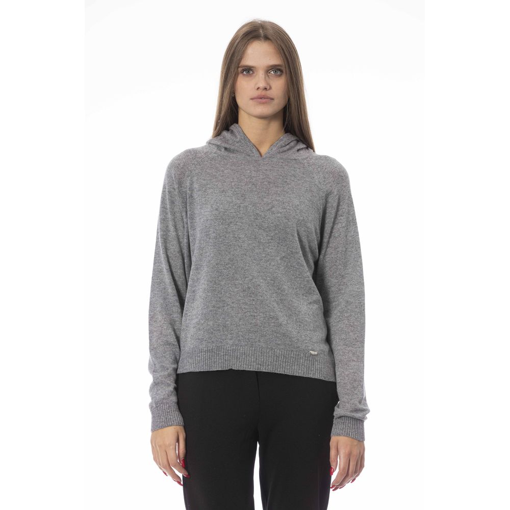 Baldinini Trend Grauer Viskose Pullover für Frauen