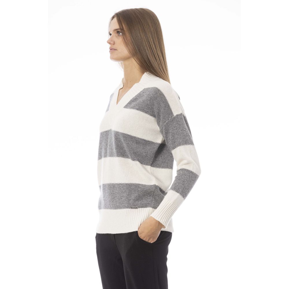 Baldinini Trend Grauer Pullover aus Wolle für Frauen