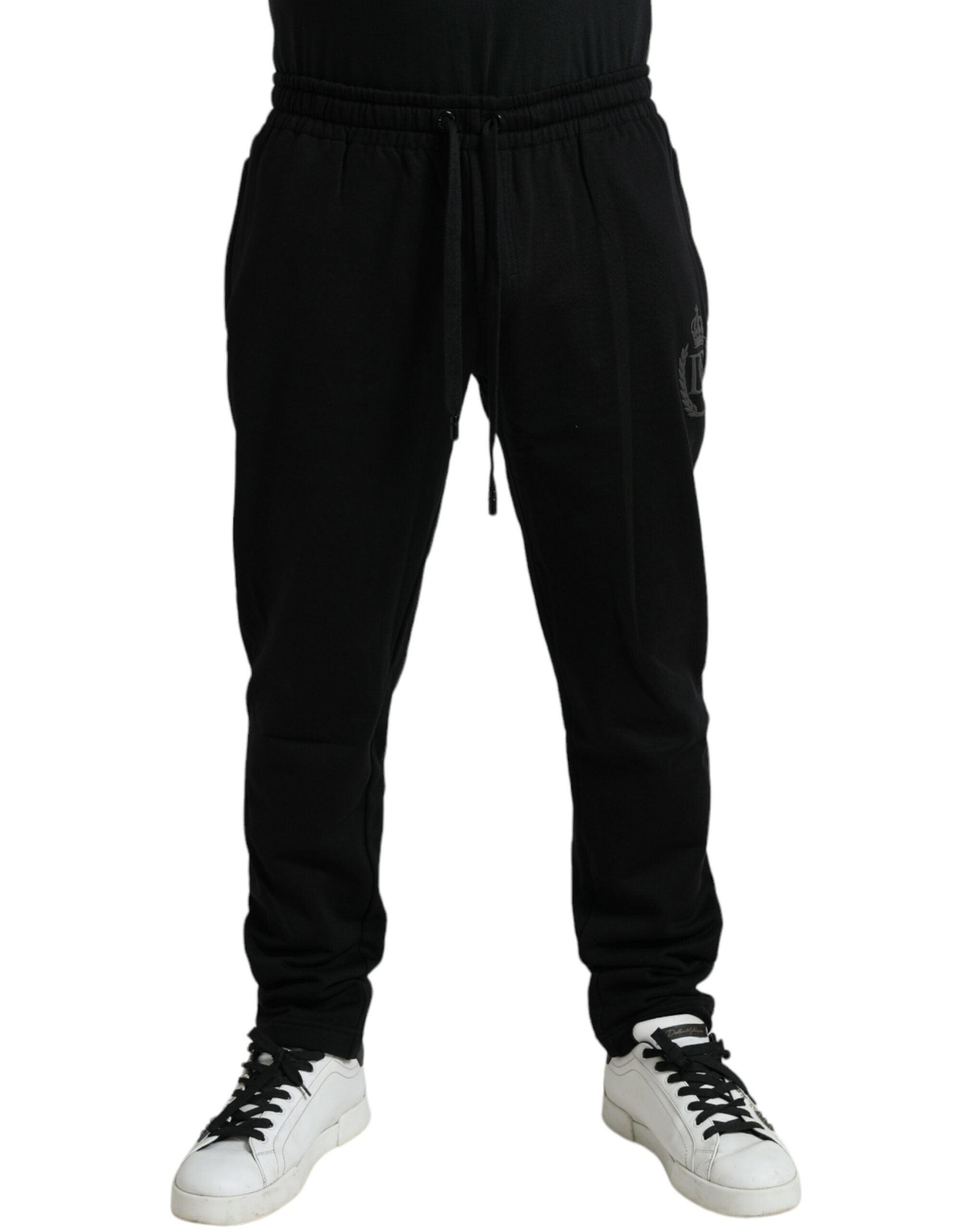 Dolce & Gabbana Schwarze Baumwoll-Logo-Jogger Herren-Sweatpants-Hose