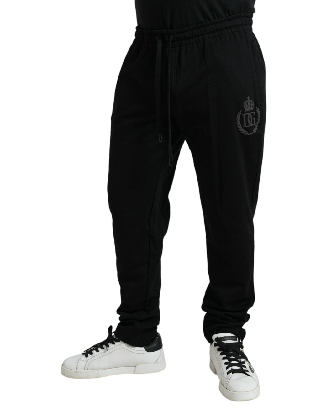 Dolce & Gabbana Schwarze Baumwoll-Logo-Jogger Herren-Sweatpants-Hose