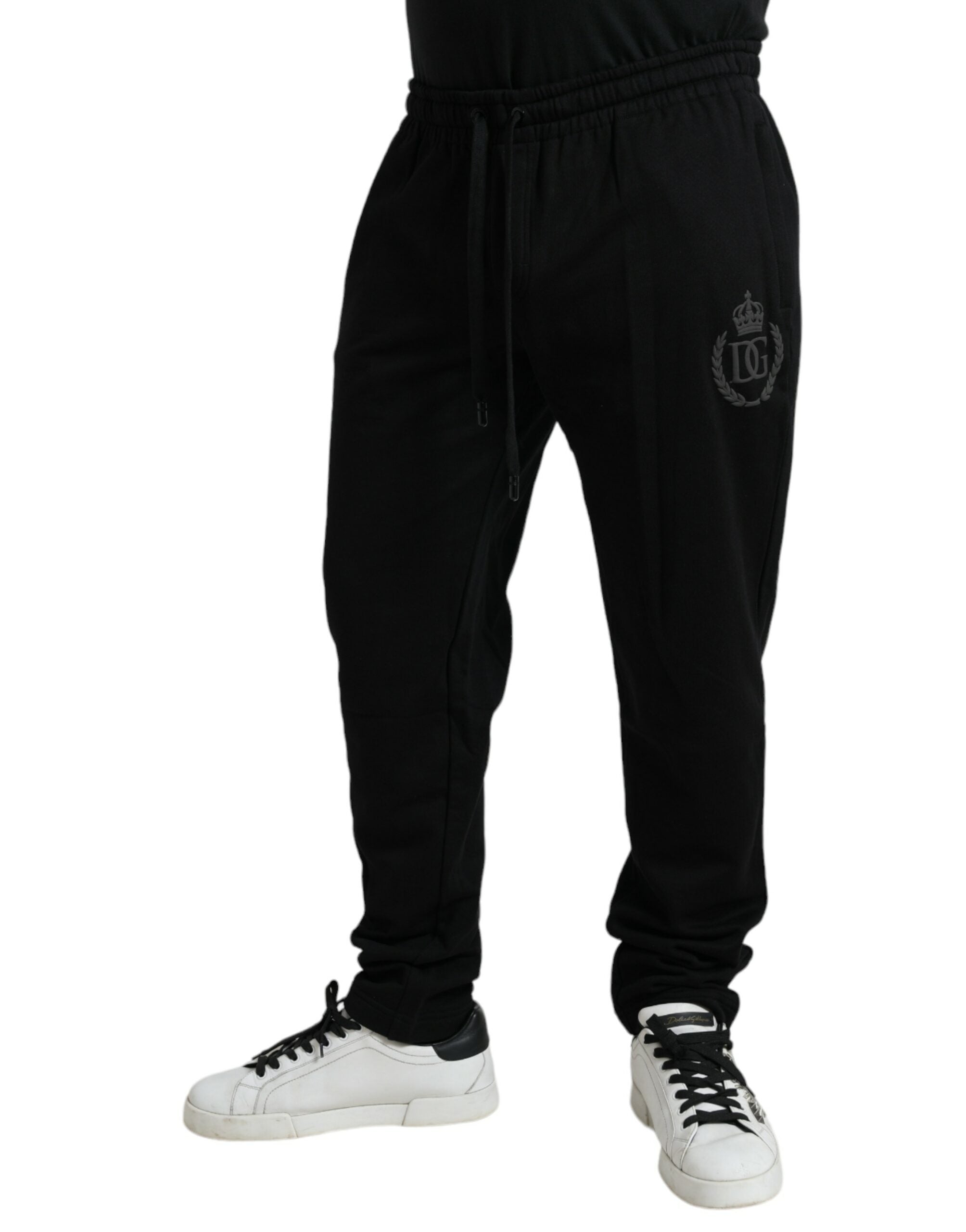 Dolce & Gabbana Schwarze Baumwoll-Logo-Jogger Herren-Sweatpants-Hose
