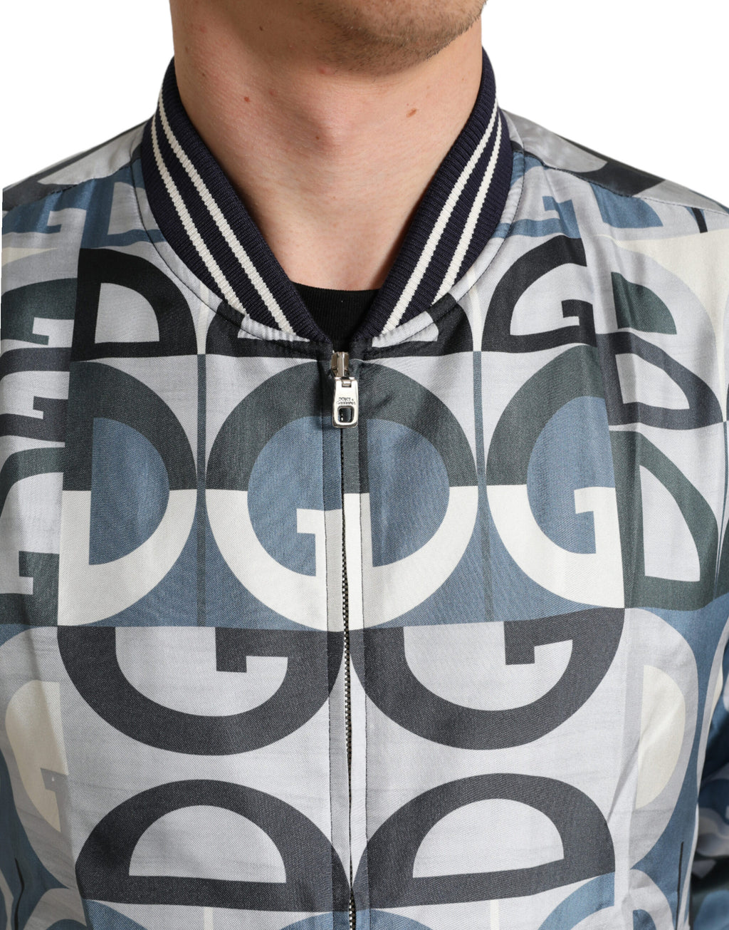 Dolce & Gabbana Mehrfarbige Bomber-Blouson-Jacke mit Logodruck