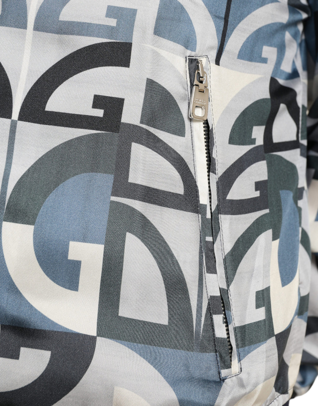 Dolce & Gabbana Mehrfarbige Bomber-Blouson-Jacke mit Logodruck