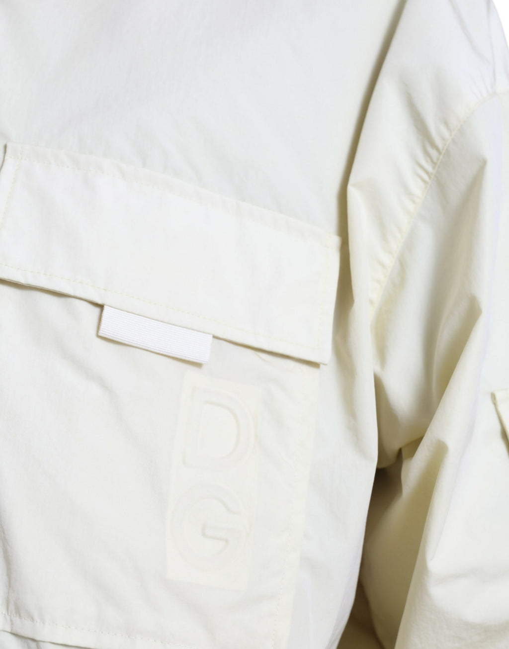 Dolce & Gabbana Gelbe Nylon-Parka-Jacke mit durchgehendem Reißverschluss