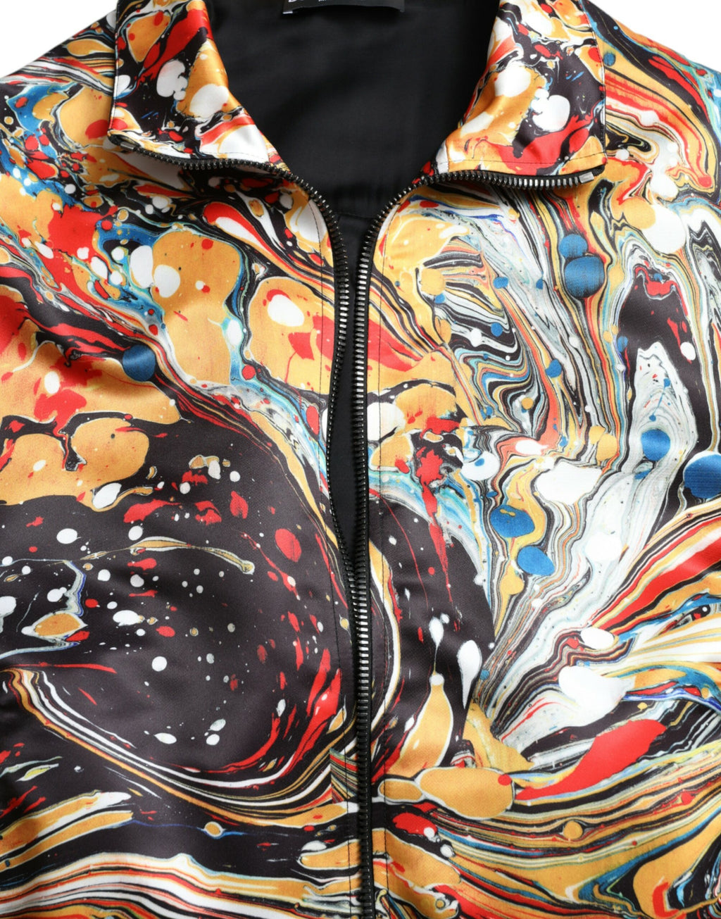 Dolce & Gabbana Mehrfarbige abstrakte Polyester-Bomberjacke