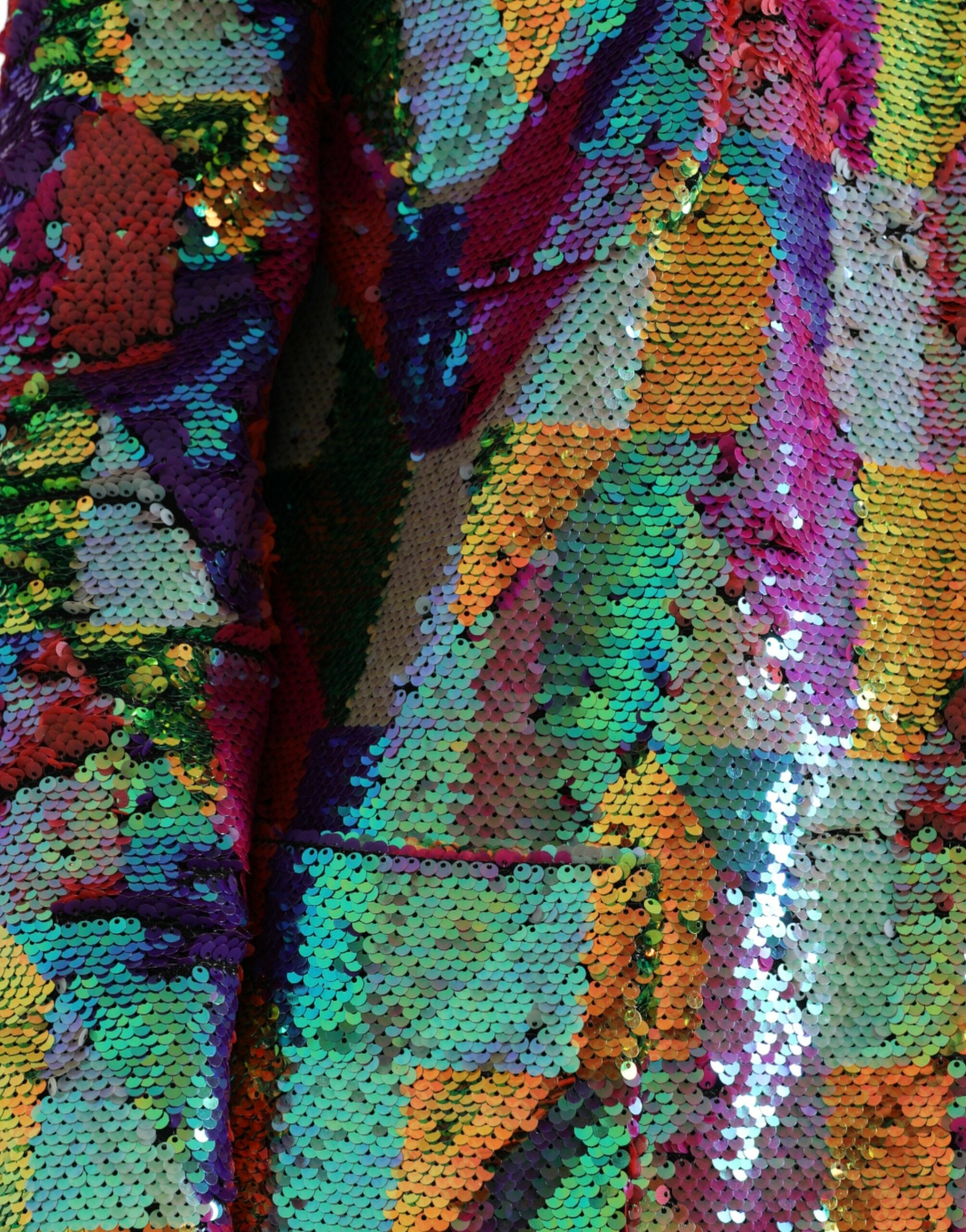 Dolce & Gabbana Multicolor Polyester Paillettenmantel Jacke