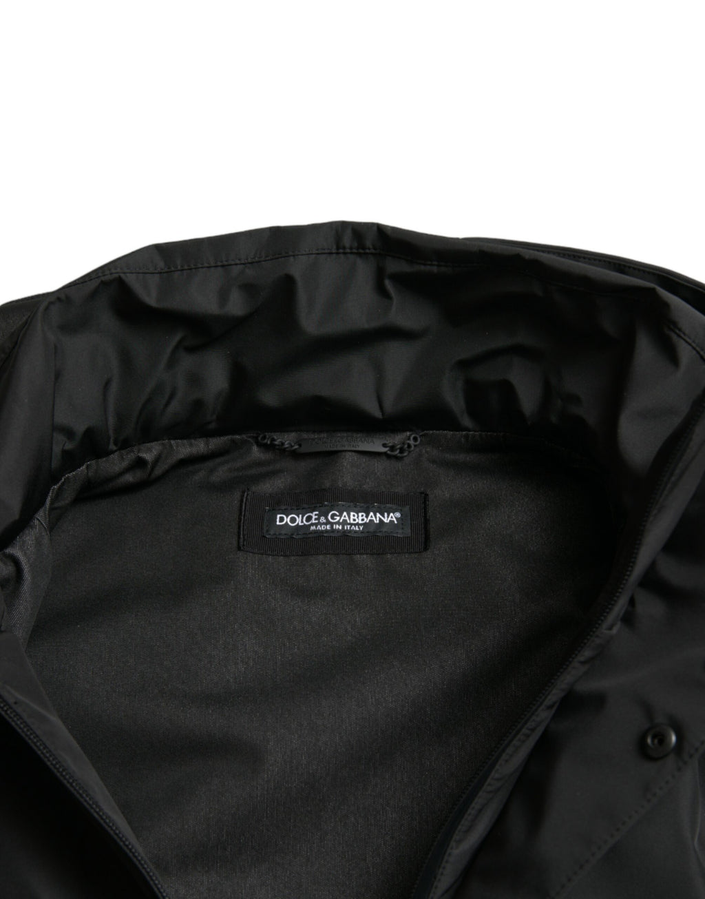 Dolce & Gabbana Schwarze Polyester-Logo-Plakette Kapuzenjacke