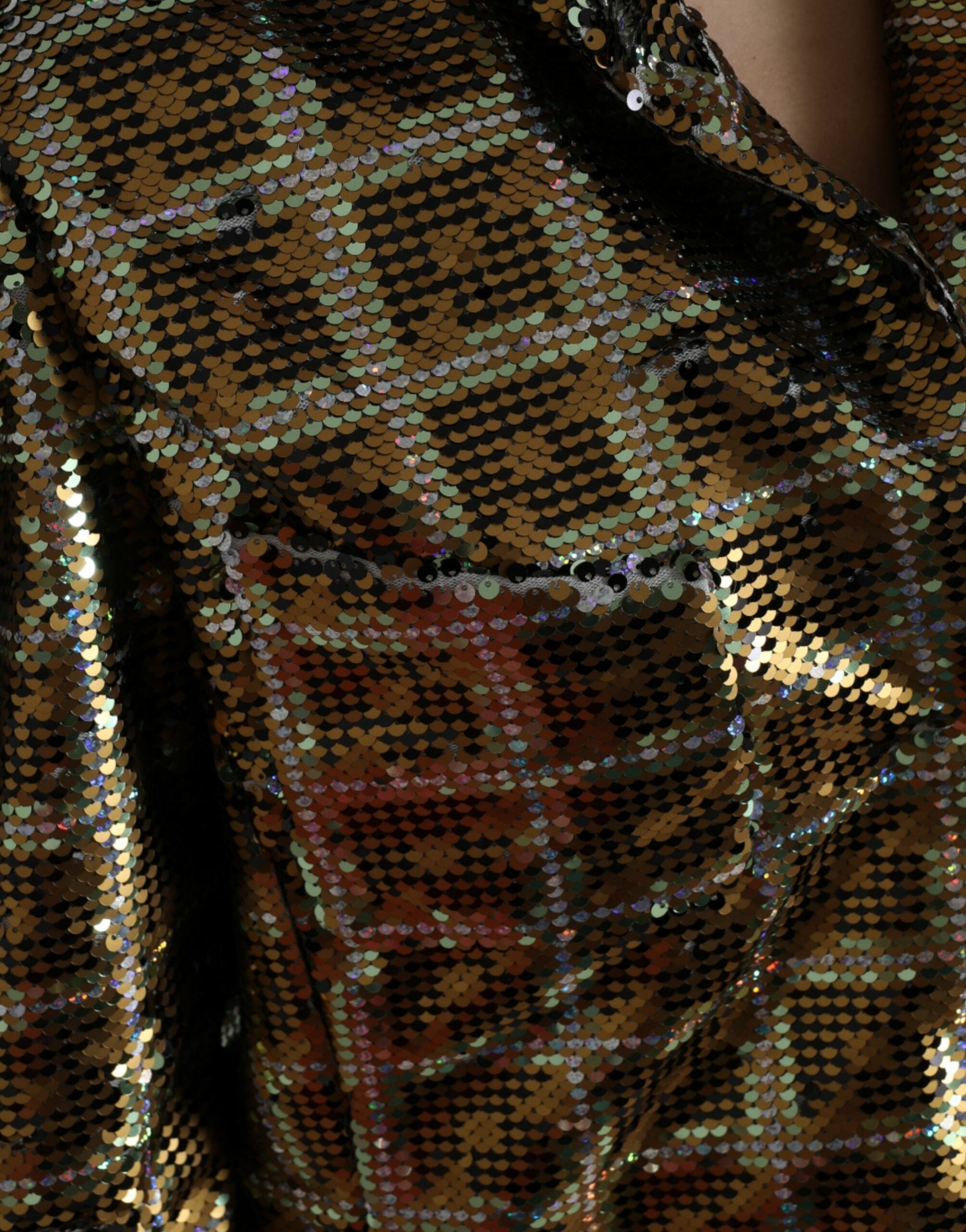 Dolce & Gabbana Gekürzte Jacke mit Pailletten aus mehrfarbigem Polyester