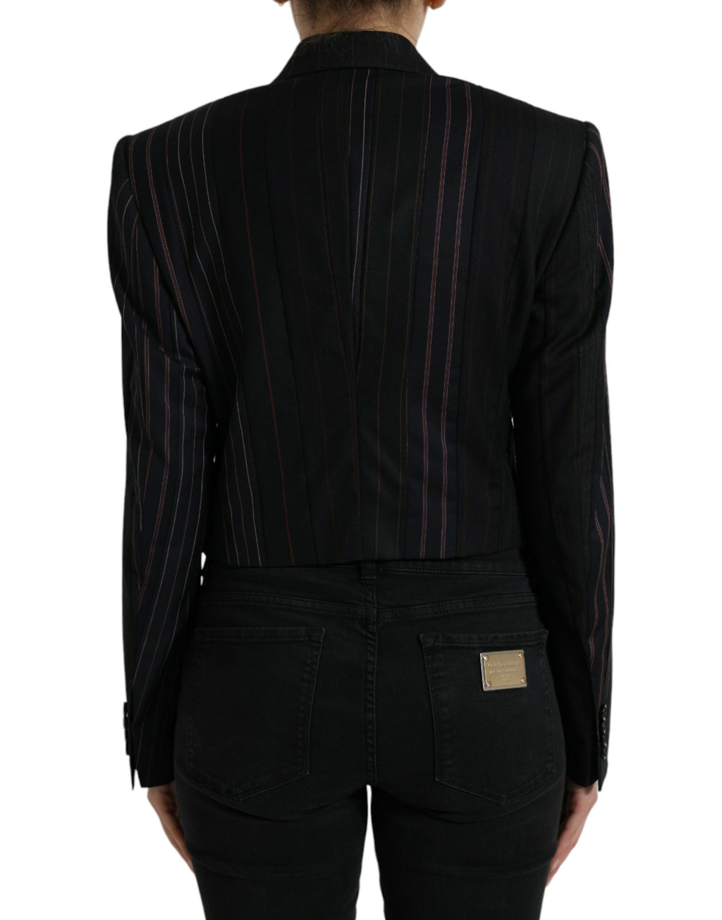 Dolce & Gabbana Schwarz gestreifte SICILIA Zweireiher-Jacke
