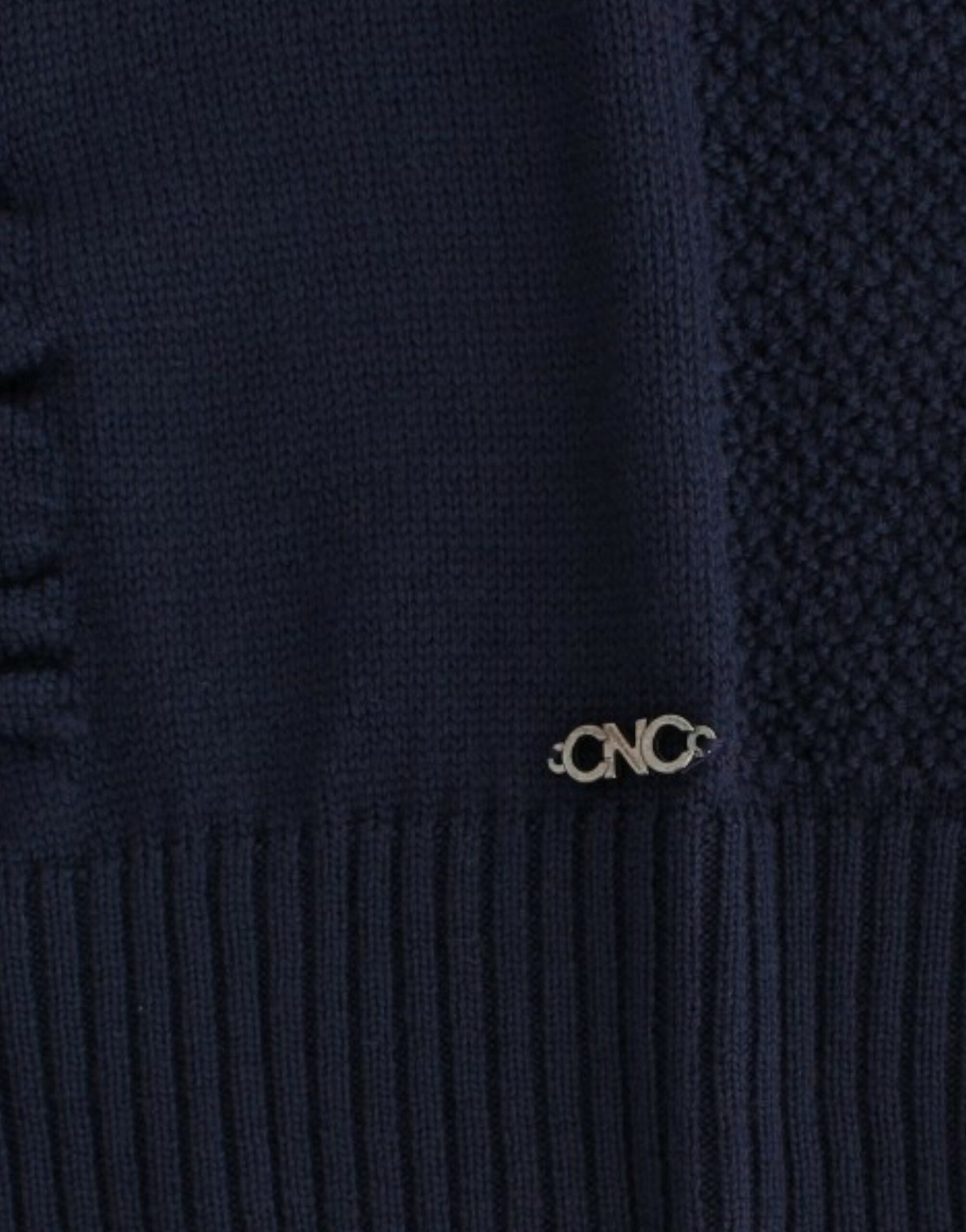 Costume National Dunkelblauer Wollpullover mit V-Ausschnitt
