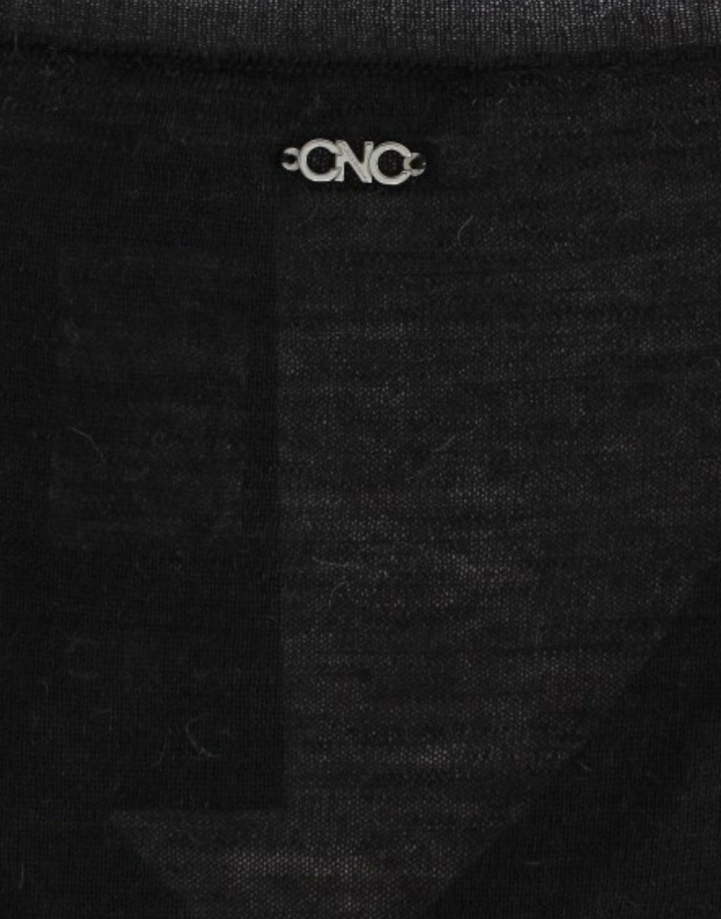 Costume National Leichter schwarzer Pullover mit V-Ausschnitt