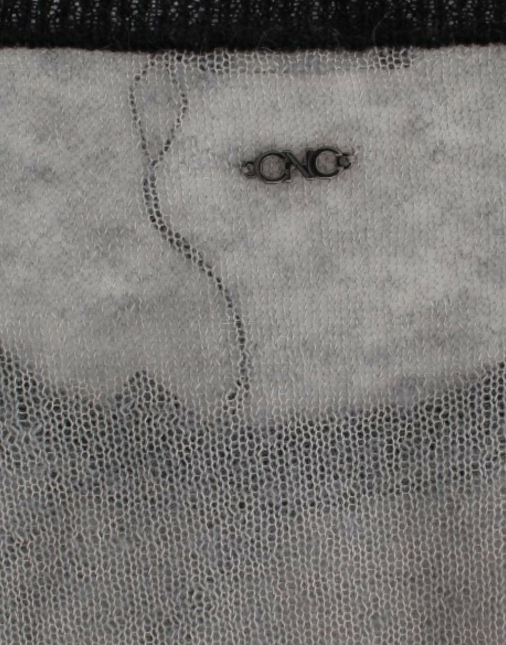 Costume National Grauer verschnörkelter asymmetrischer Pullover