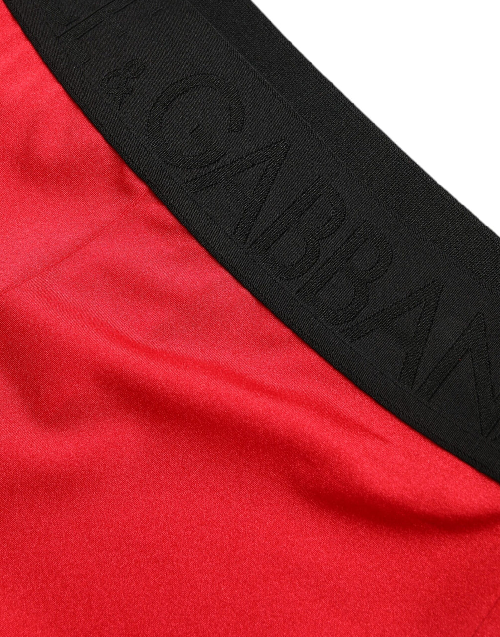 Dolce & Gabbana Rote Nylon DG Logo Slim Leggings Hose