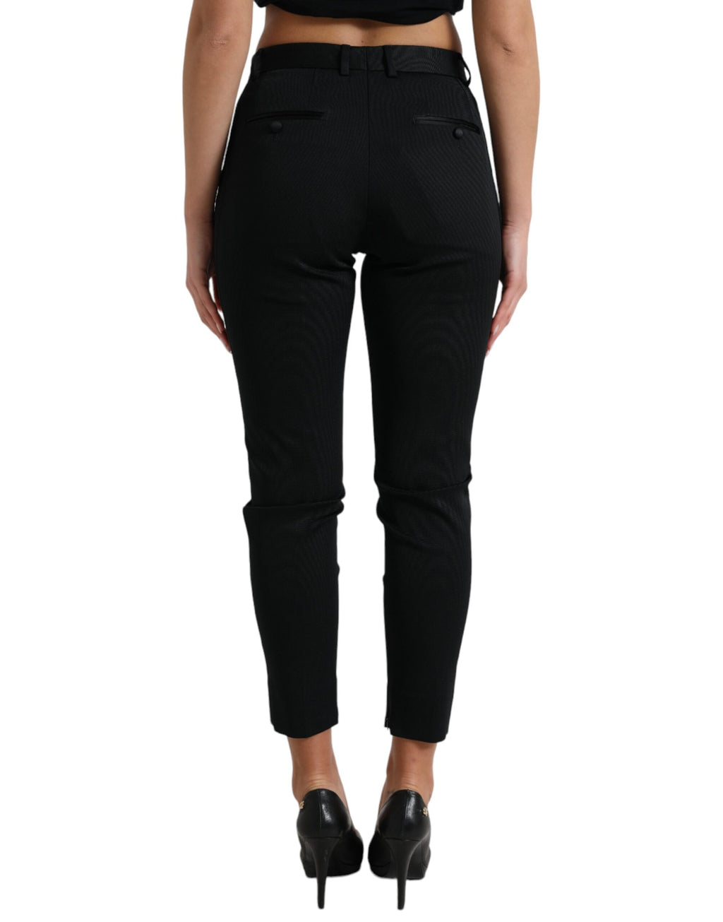 Dolce & Gabbana Schwarze Mid Waist Skinny Cropped Pants