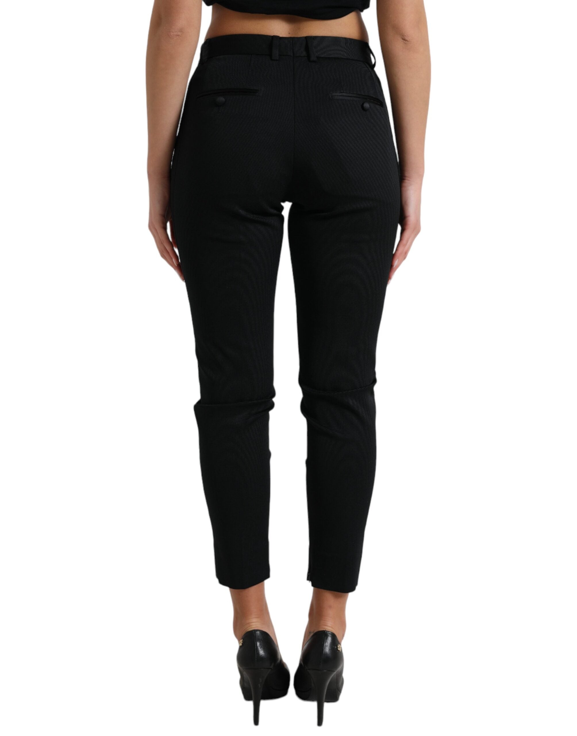 Dolce & Gabbana Schwarze Mid Waist Skinny Cropped Pants