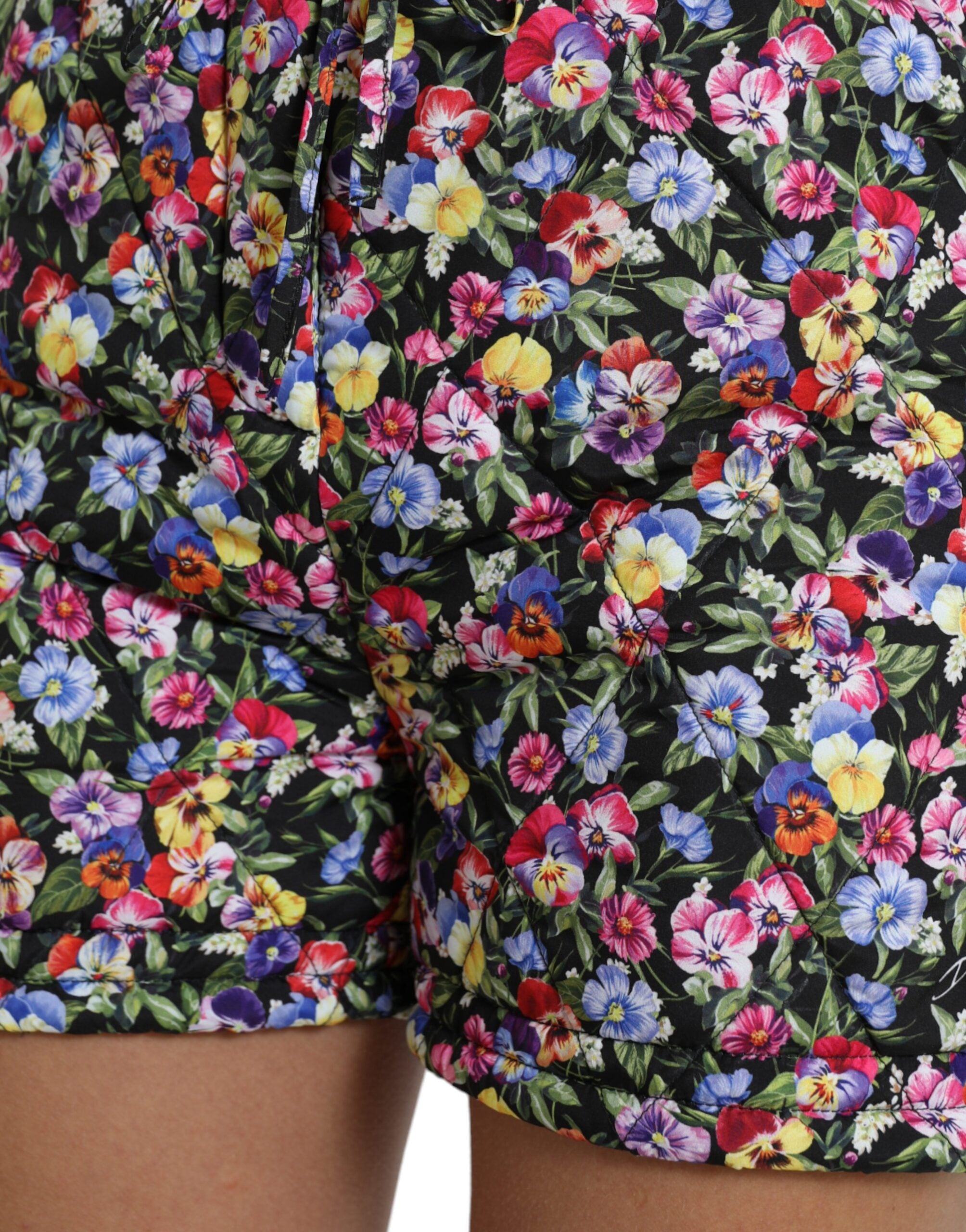 Dolce & Gabbana Multicolor Floral Hohe Taille Hot Pants Shorts