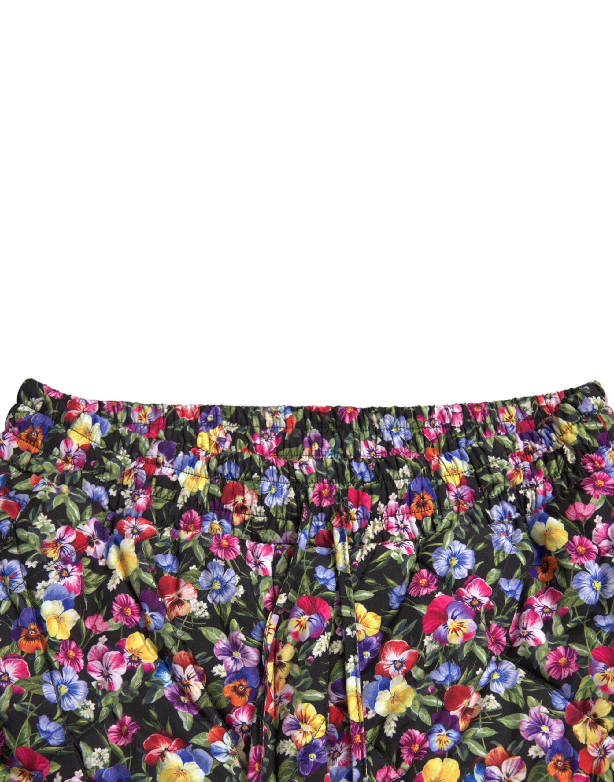 Dolce & Gabbana Multicolor Floral Hohe Taille Hot Pants Shorts