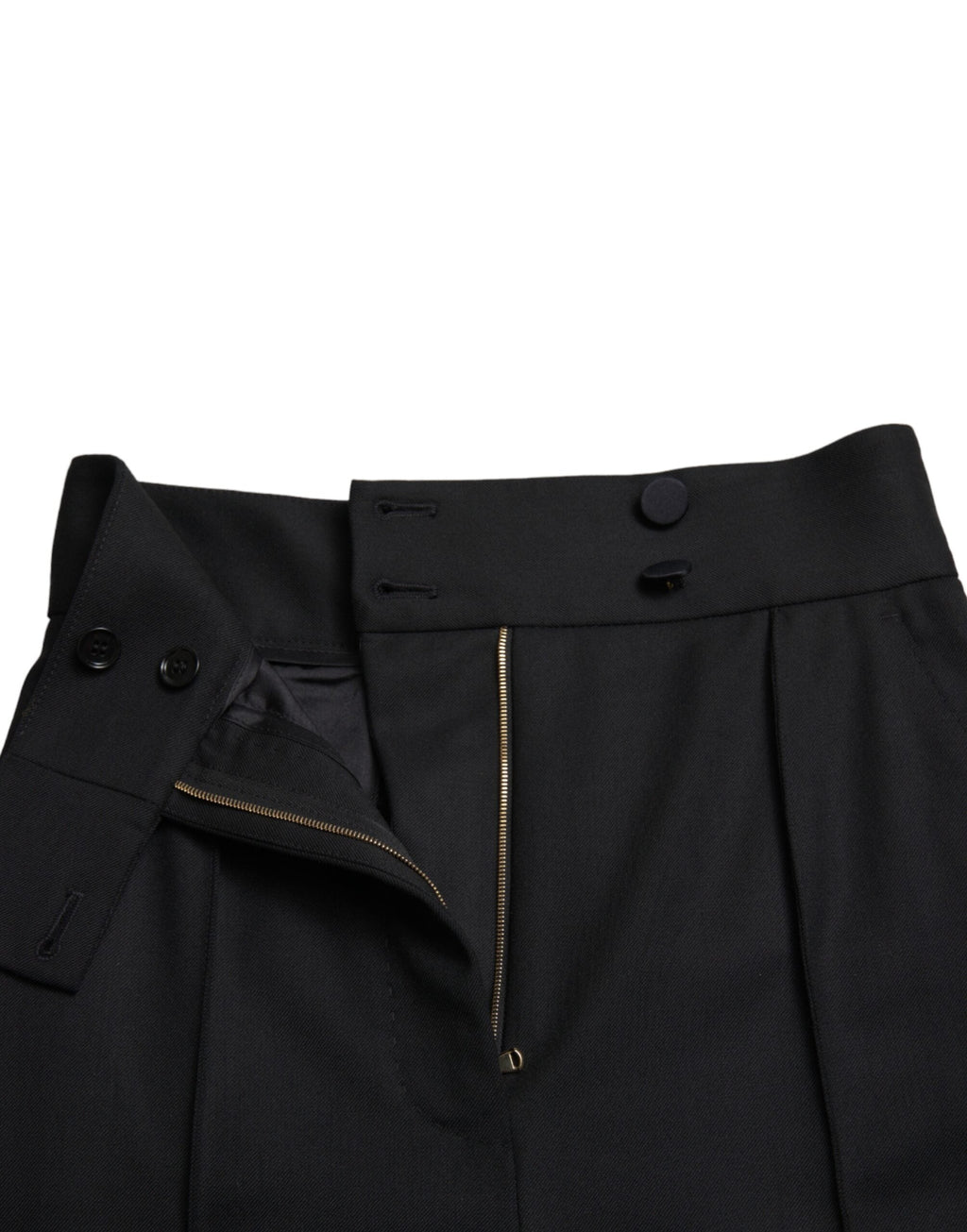 Dolce & Gabbana Schwarze taillierte Hose aus Wolle