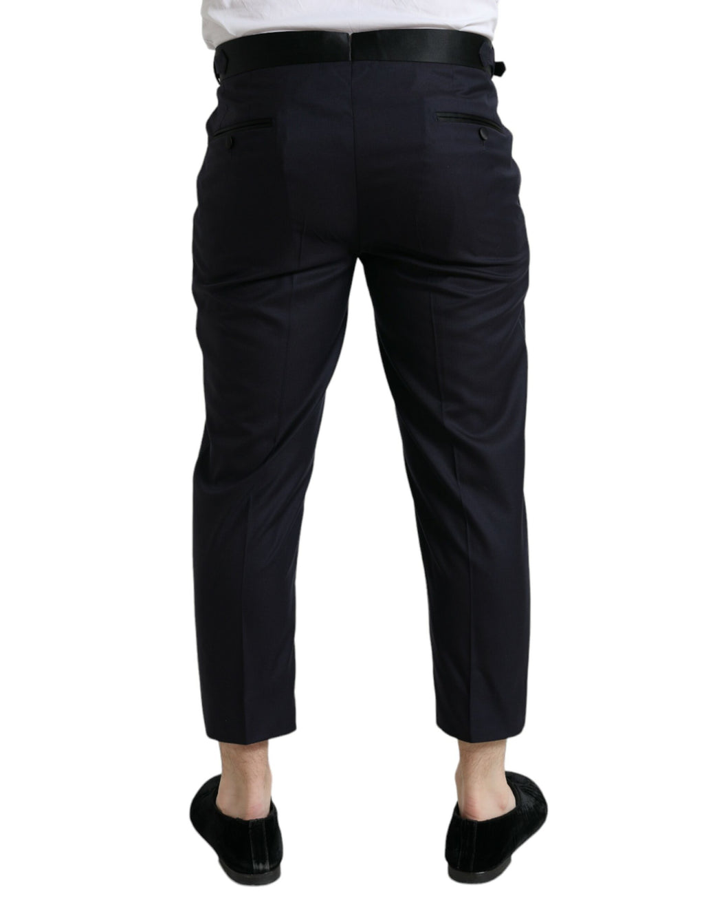 Dolce & Gabbana Blaue Woll-Cropped-Tapered-Hose