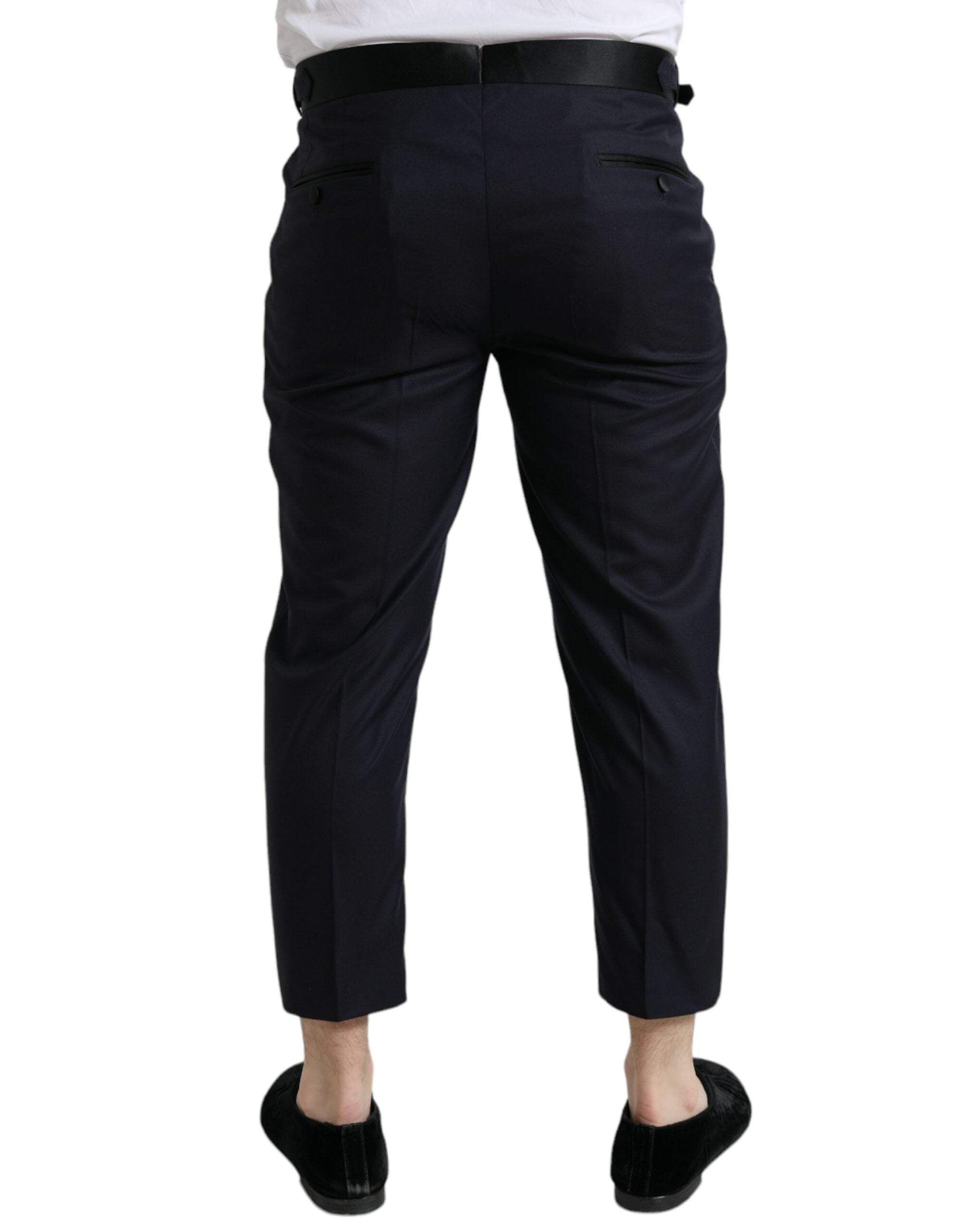 Dolce & Gabbana Blaue Woll-Cropped-Tapered-Hose
