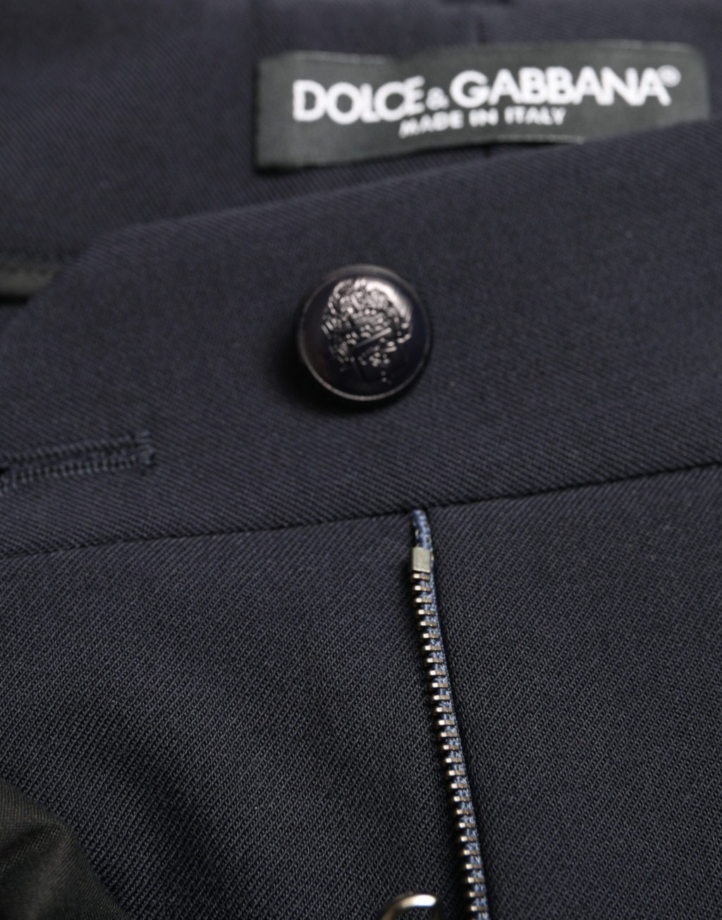 Dolce & Gabbana Blaue Mid Waist Tapered Cropped Pants