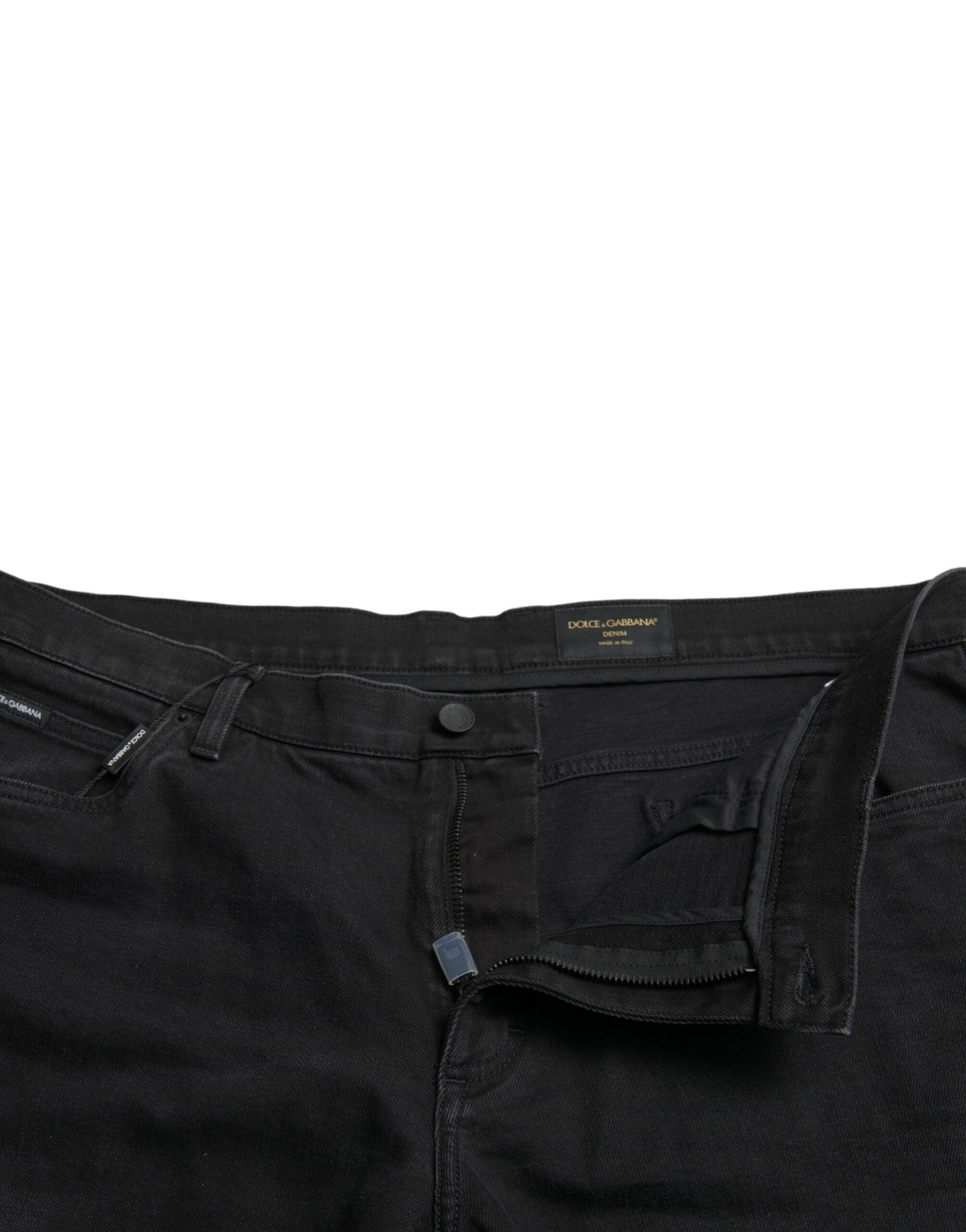 Dolce & Gabbana Schwarze Baumwoll-Stretch-Bermuda-Denim-Shorts