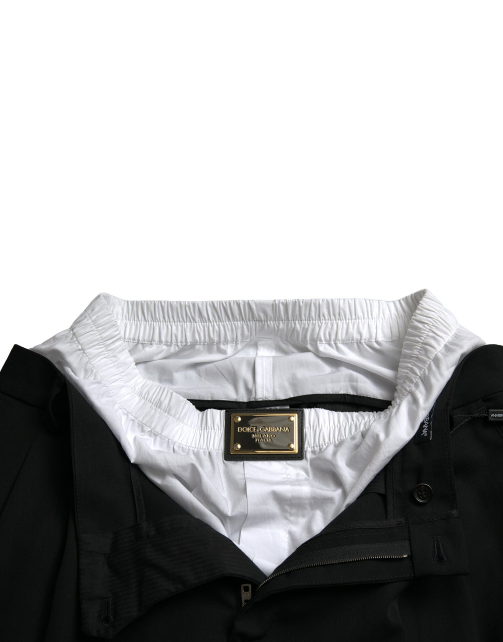 Dolce & Gabbana Schwarze formelle Straight Fit Anzughose aus Wolle