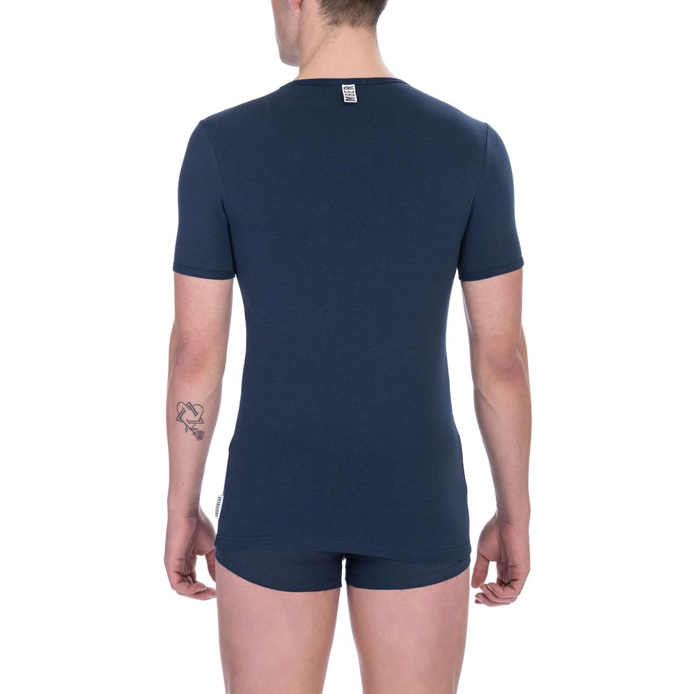 Bikkembergs Blaues Baumwoll-T-Shirt im Doppelpack für Herren