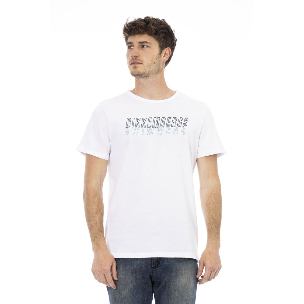 Bikkembergs Weißes Herren-T-Shirt aus Baumwolle