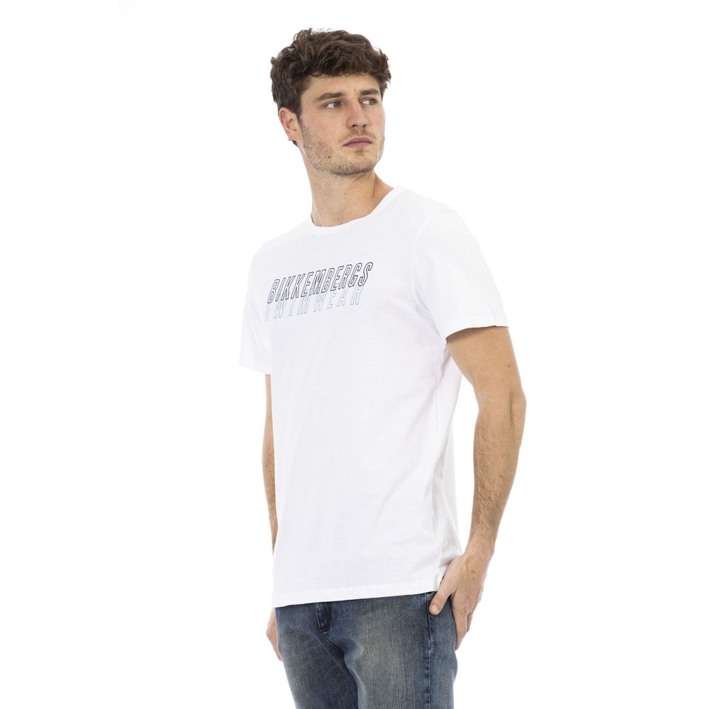 Bikkembergs Weißes Herren-T-Shirt aus Baumwolle
