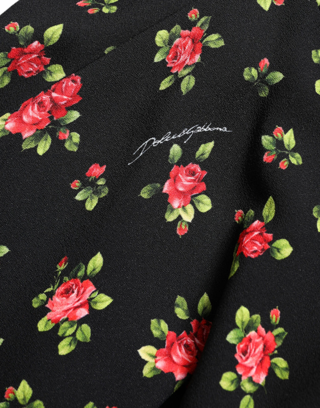 Dolce & Gabbana Schwarzer Rosenmuster-Minirock mit hoher Taille und A-Linie