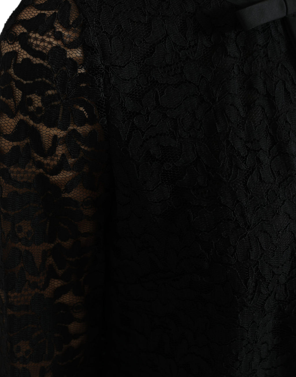 Dolce & Gabbana Schwarzes STAFF Bluse Floral Lace Nylon Top