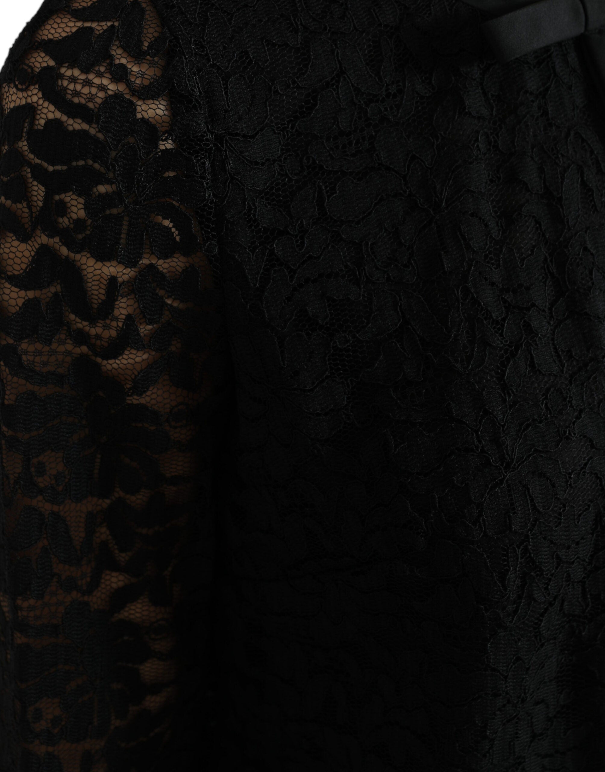 Dolce & Gabbana Schwarzes STAFF Bluse Floral Lace Nylon Top