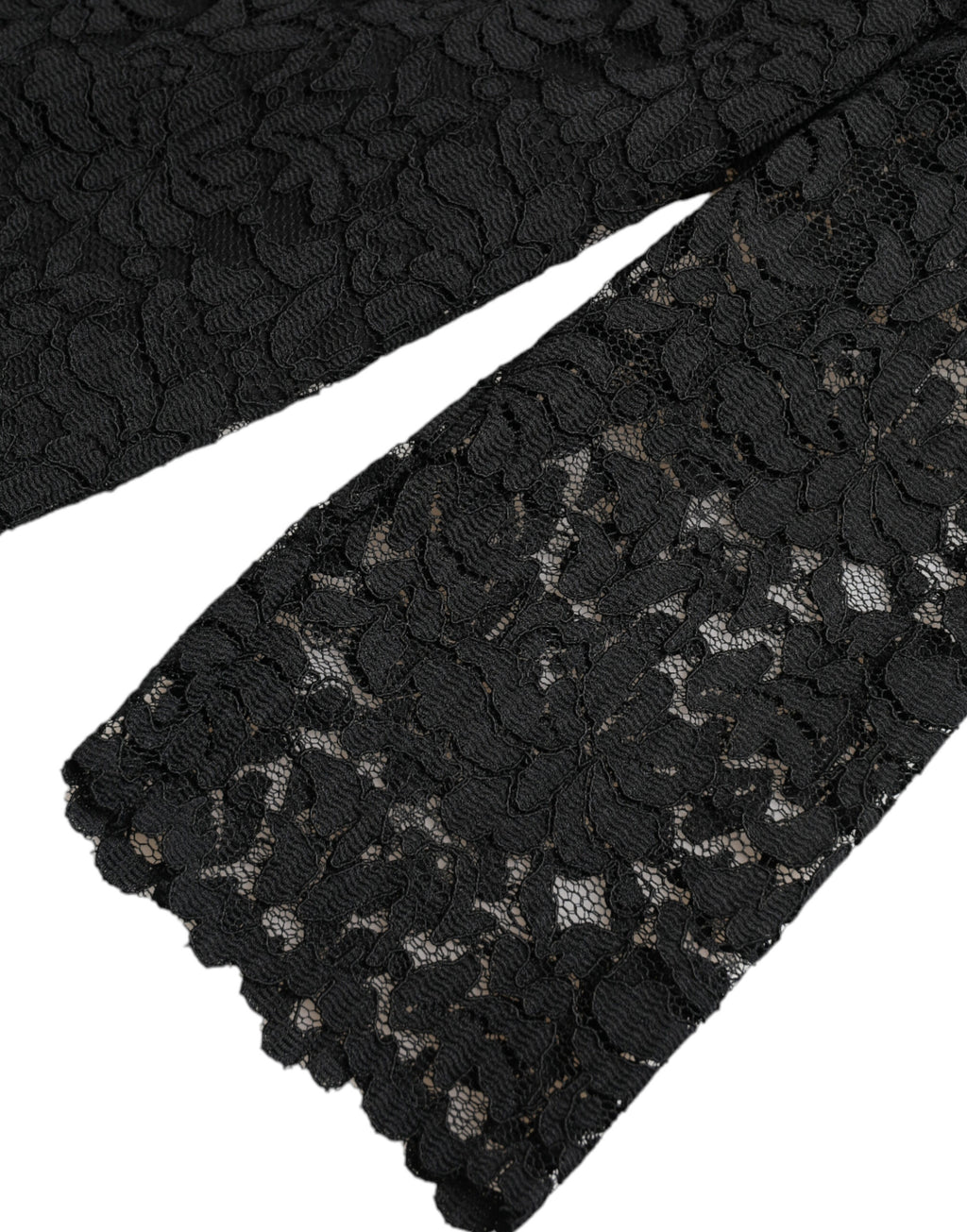 Dolce & Gabbana Schwarzes STAFF Bluse Floral Lace Nylon Top