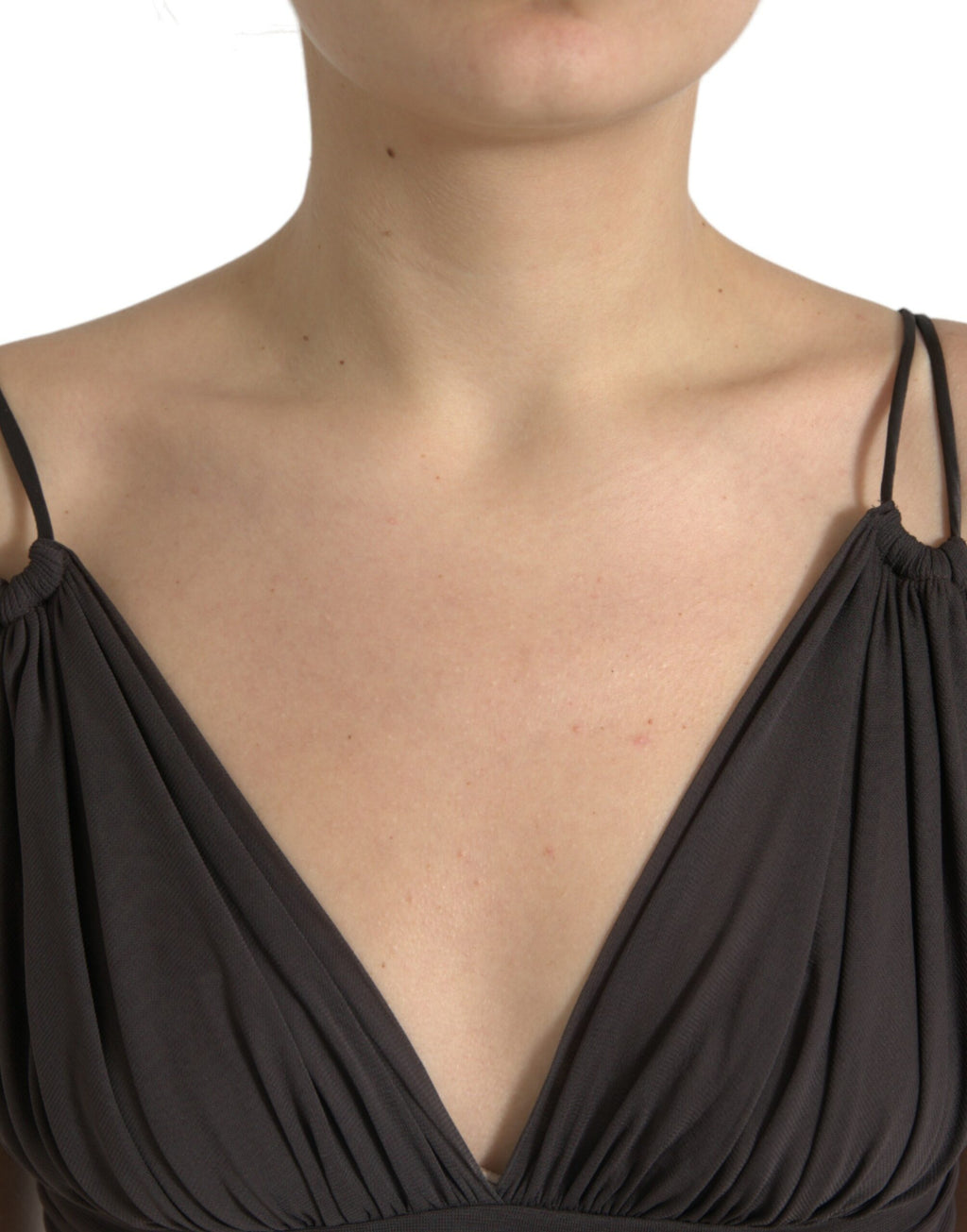 Dolce & Gabbana Braunes Viskose Tank Top mit tiefem V-Ausschnitt