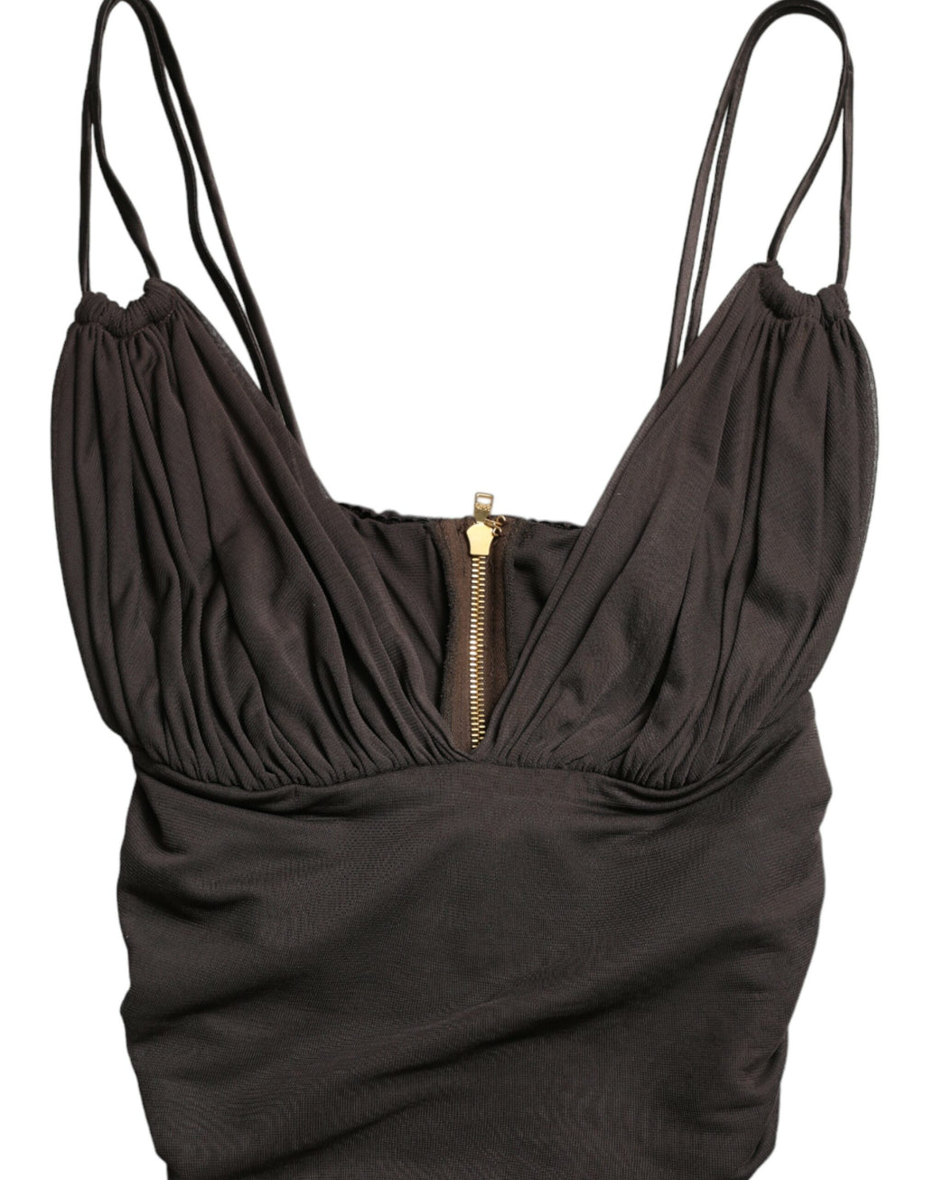 Dolce & Gabbana Braunes Viskose Tank Top mit tiefem V-Ausschnitt