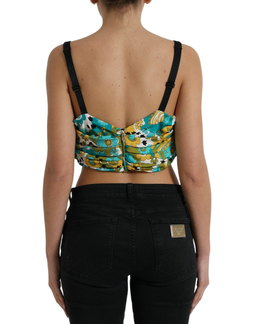 Dolce & Gabbana Multicolor Floral Ärmelloses Cropped Top