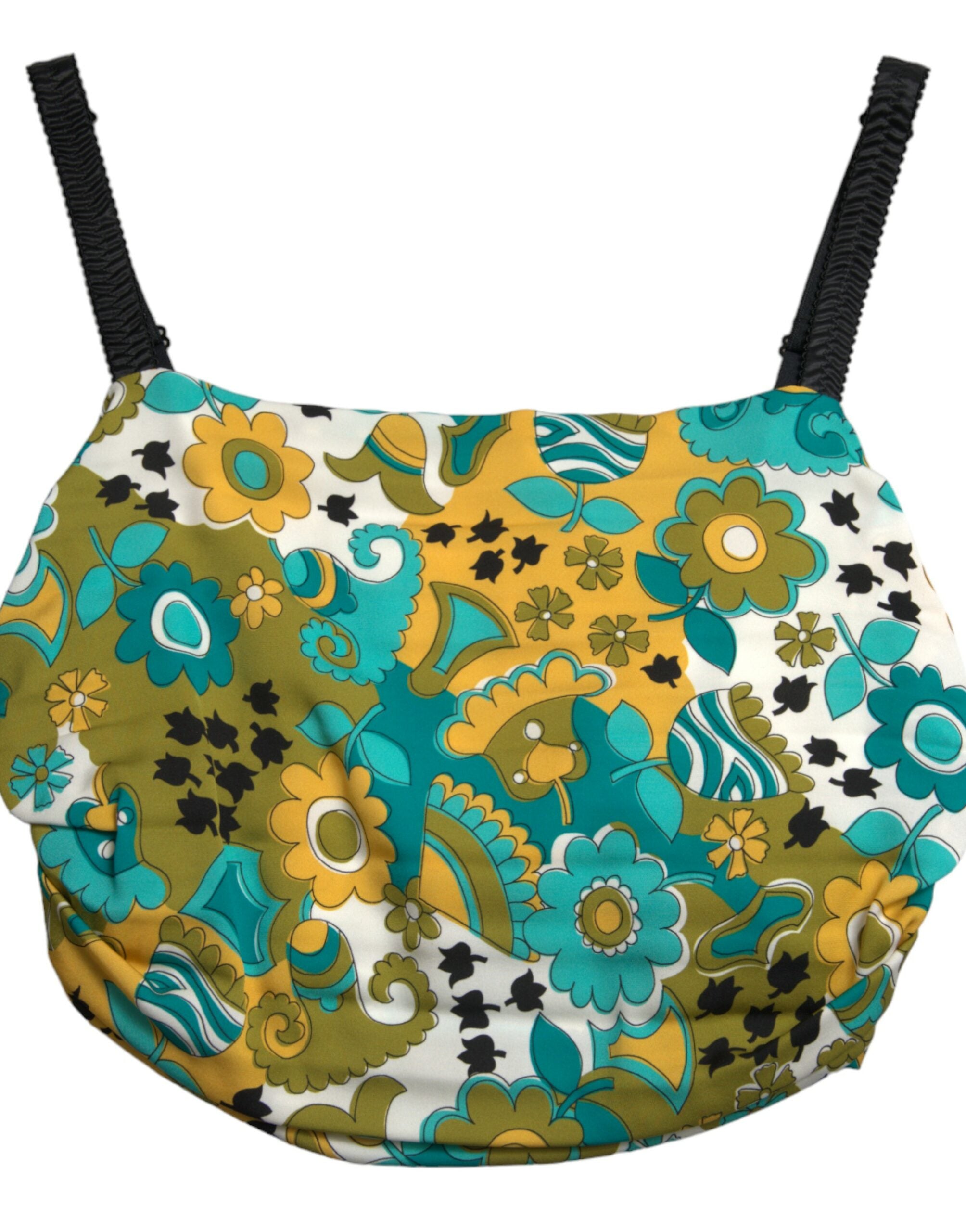 Dolce & Gabbana Multicolor Floral Ärmelloses Cropped Top