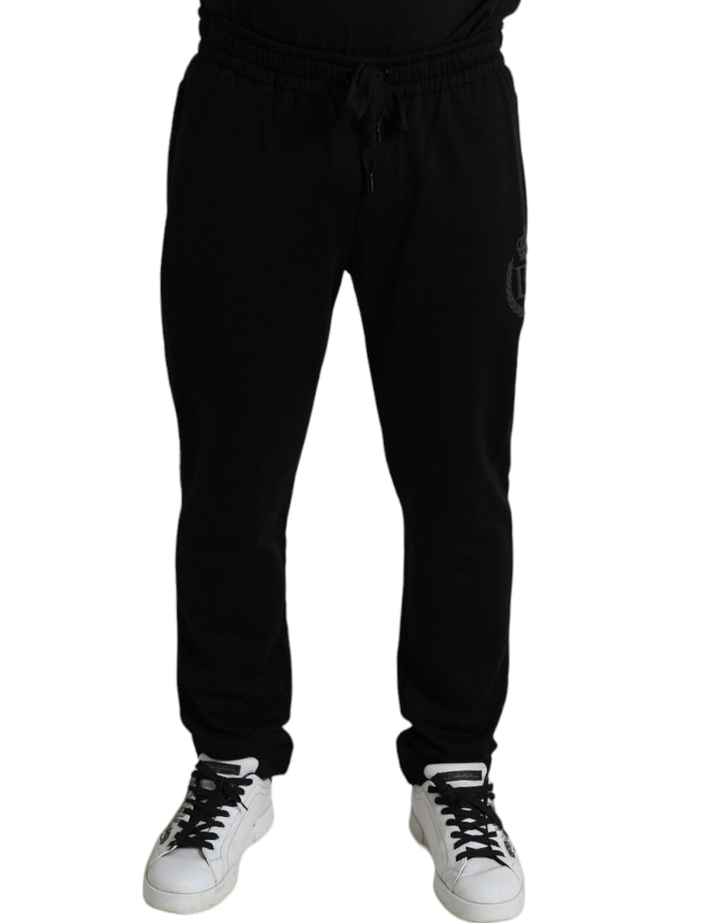 Dolce & Gabbana Schwarze DG Logo Skinny Jogger-Sweatpants Hose