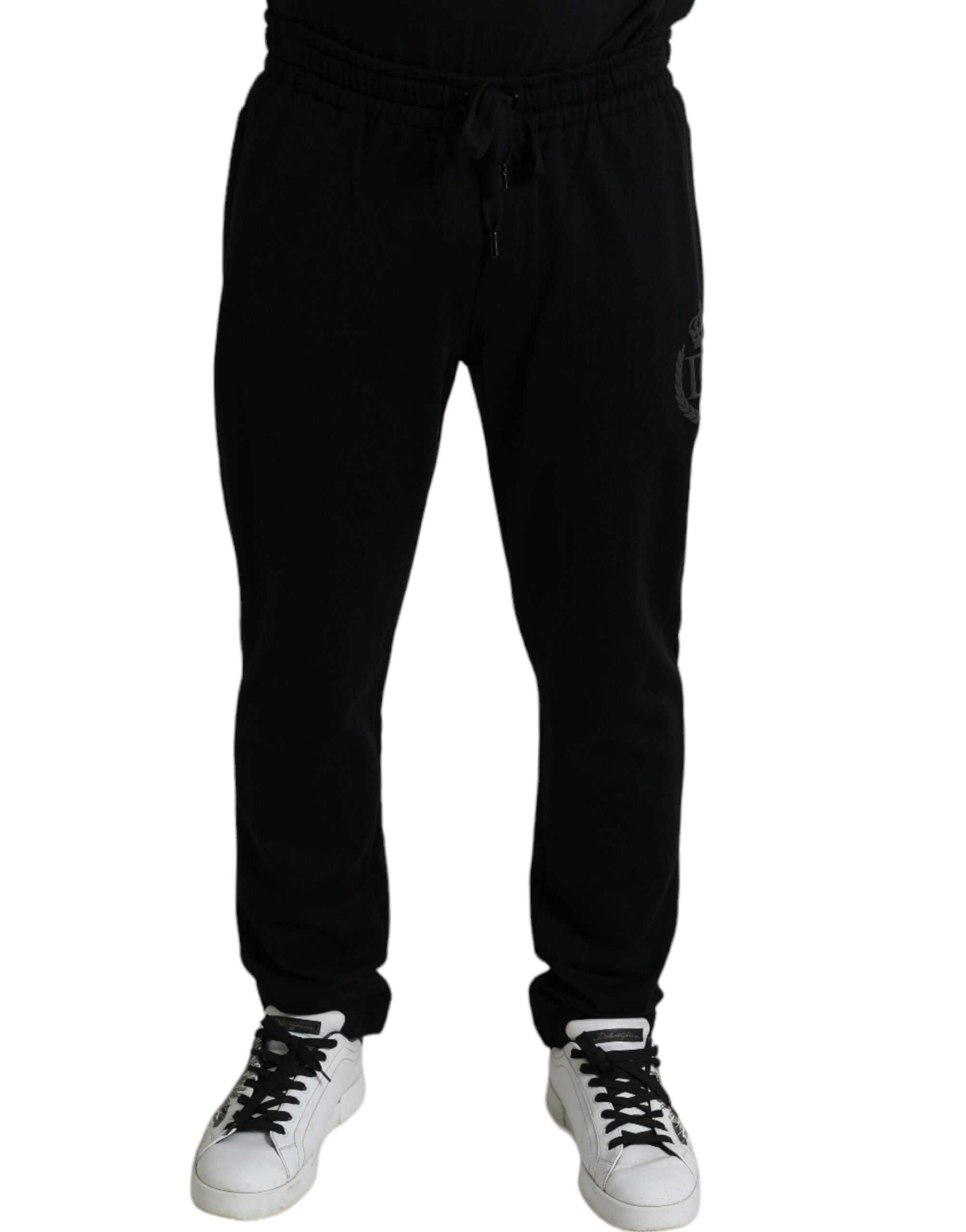 Dolce & Gabbana Schwarze DG Logo Skinny Jogger-Sweatpants Hose