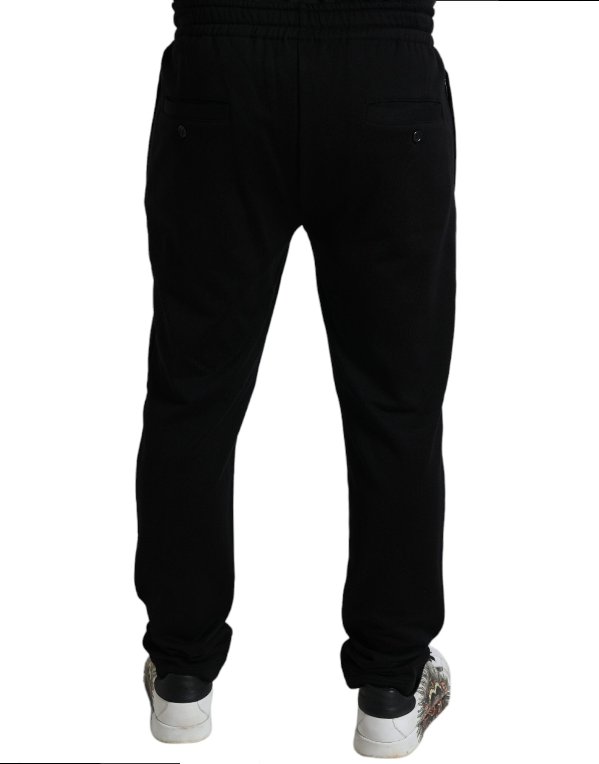 Dolce & Gabbana Schwarze DG Logo Skinny Jogger-Sweatpants Hose