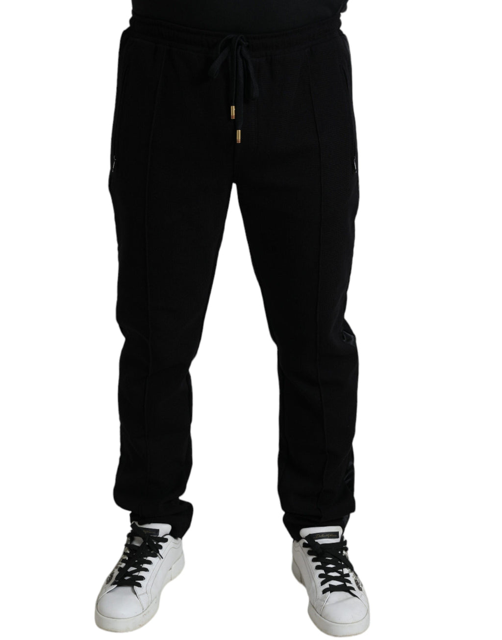 Dolce & Gabbana Schwarze Baumwoll-Skinny-Jogger-Sweatpants-Hose