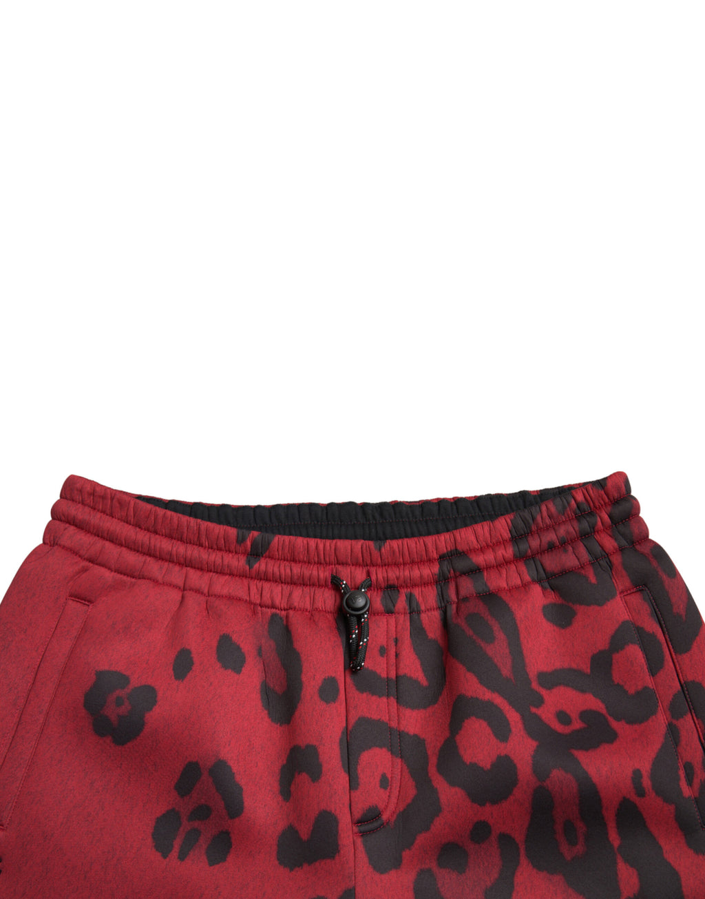 Dolce & Gabbana Rot-Schwarz-Leopard Stretch-Jogger-Hose