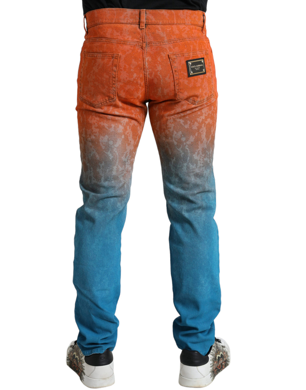 Dolce & Gabbana Multicolor Ombre Baumwolle Slim Fit Denim Jeans