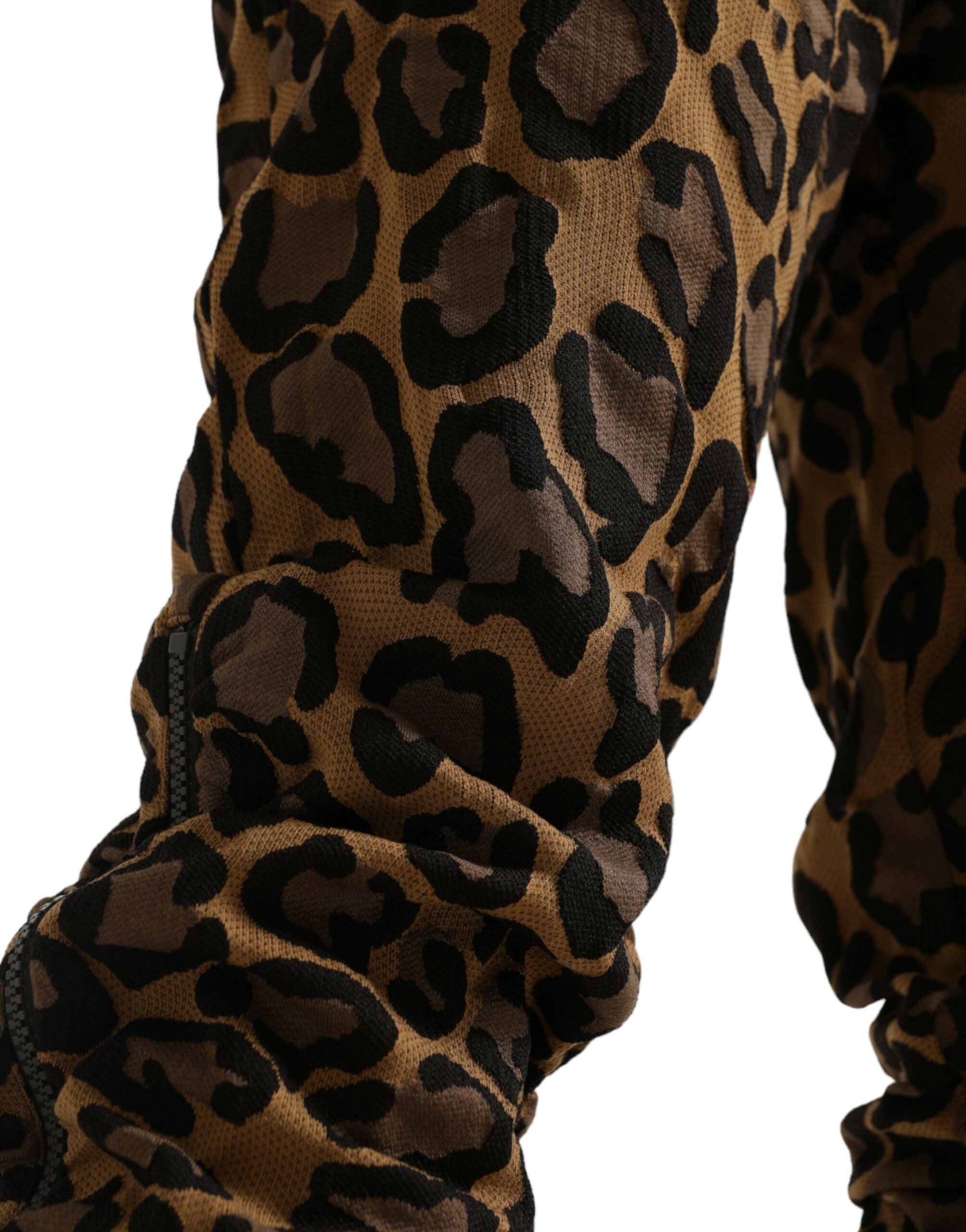 Dolce & Gabbana Braune Leopard-Jacquard-Joggerhose