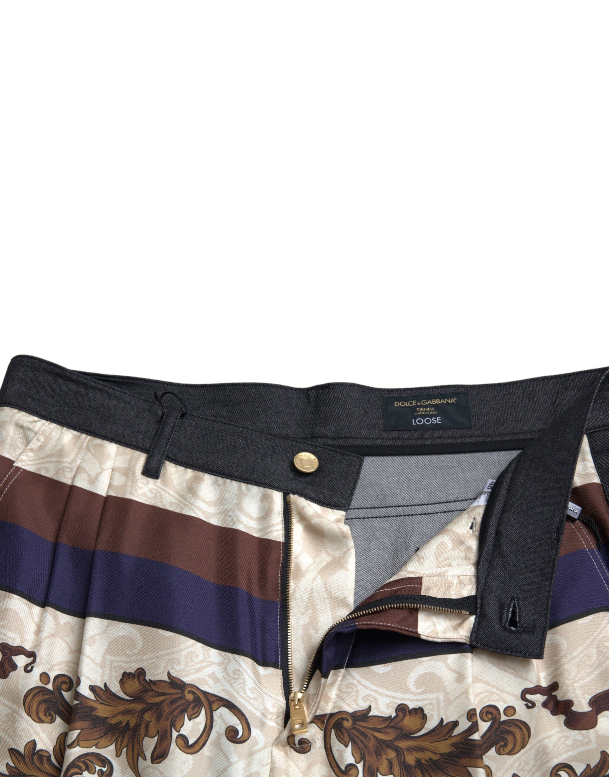 Dolce & Gabbana Multicolor Heraldic Skinny Herrenhose