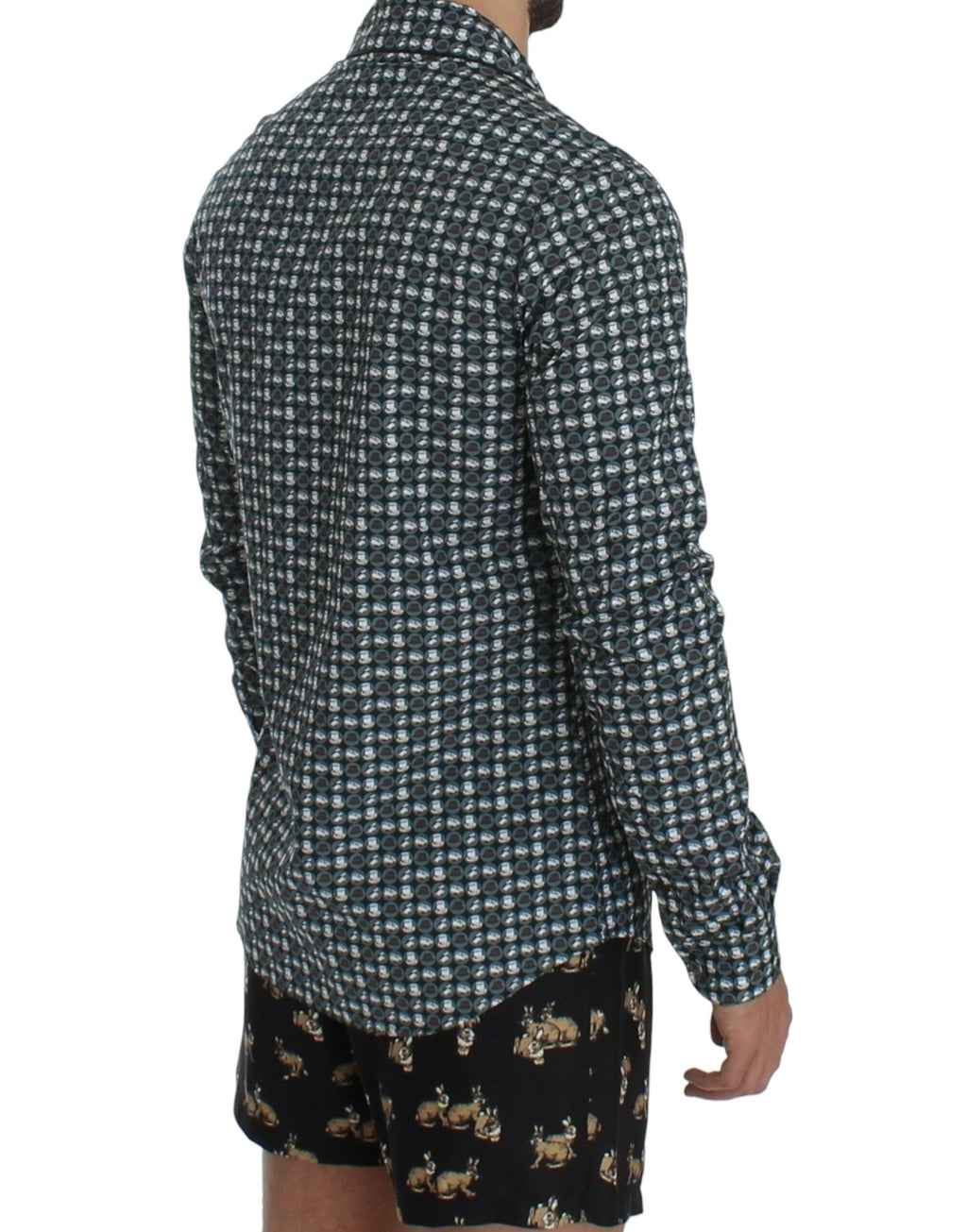 Dolce & Gabbana Grüner Hut Druck Baumwolle Pyjama Shirt Nachtwäsche