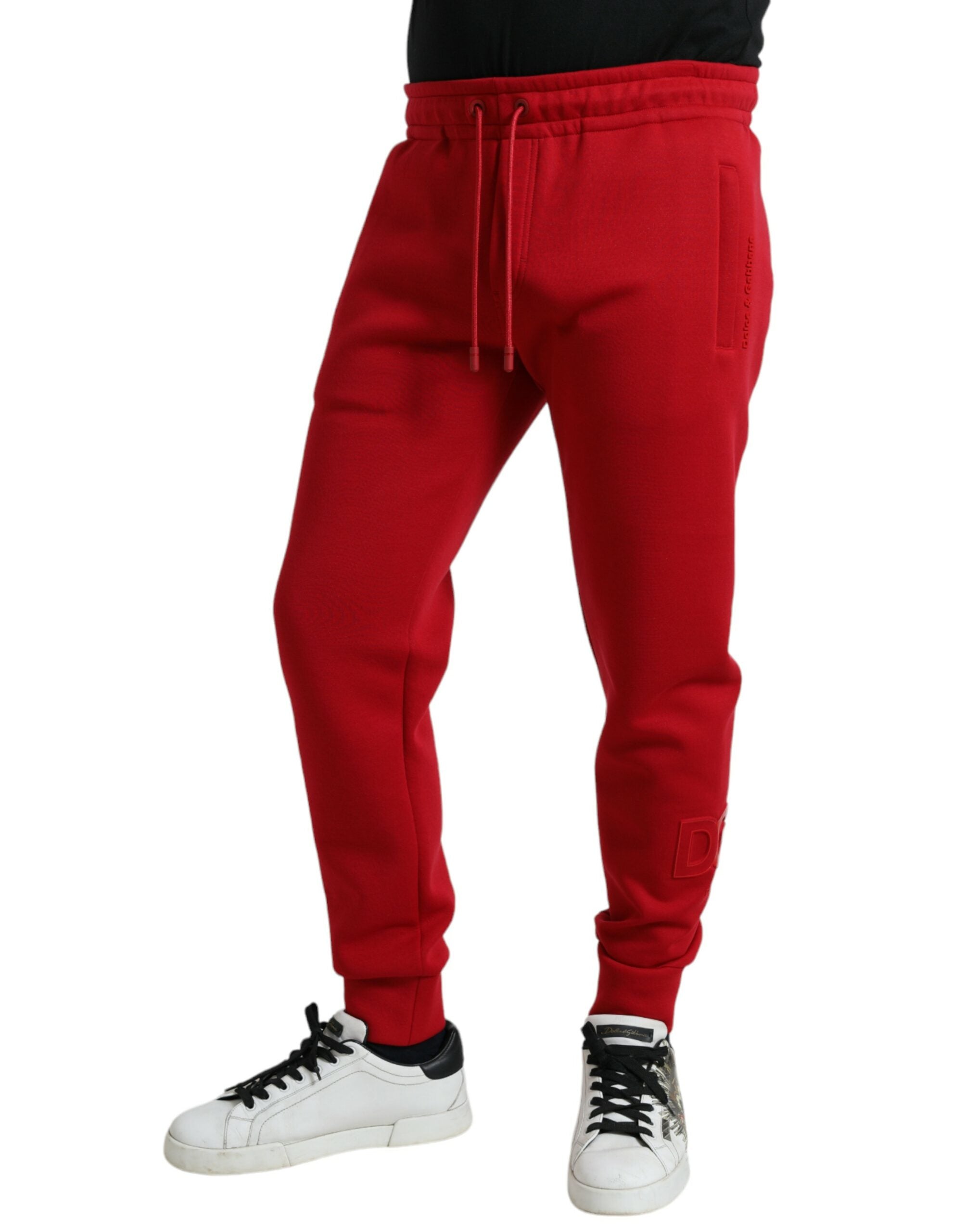 Dolce & Gabbana Rote Skinny-Jogger-Hose aus Baumwollmischung