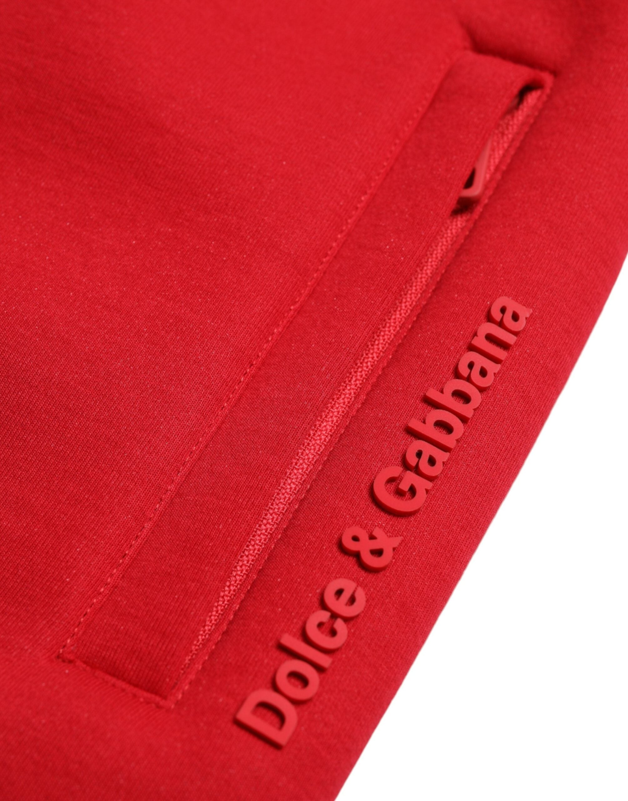 Dolce & Gabbana Rote Skinny-Jogger-Hose aus Baumwollmischung